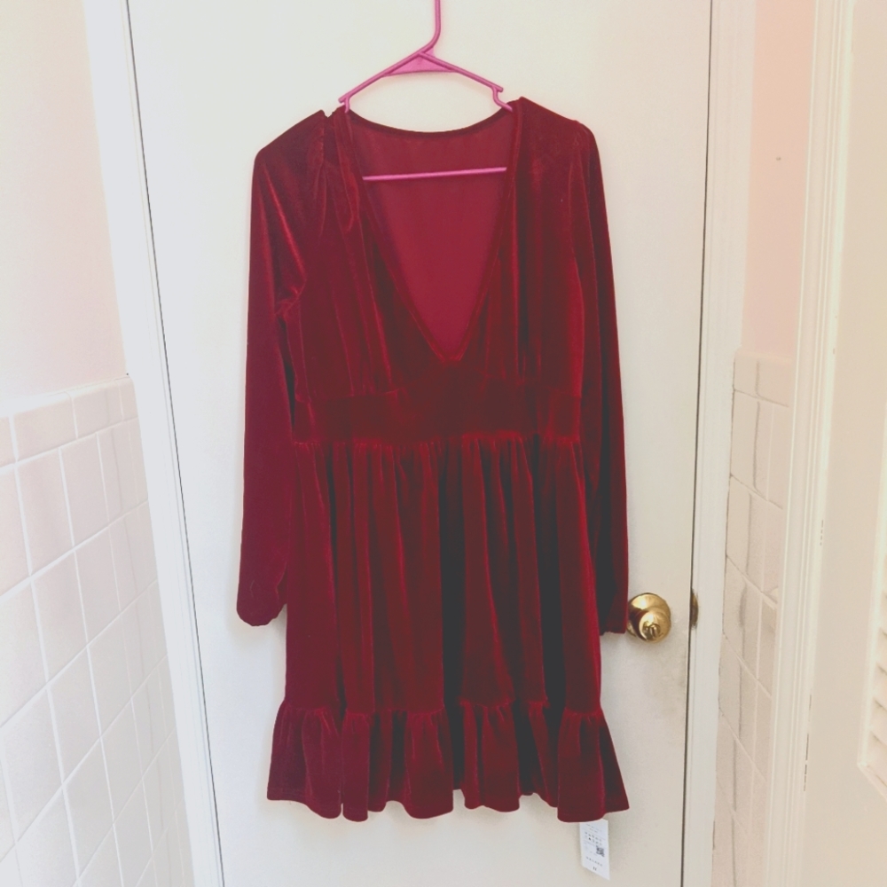 Balara Red Velvet Dress XL